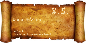 Werb Sára névjegykártya