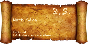 Werb Sára névjegykártya