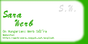 sara werb business card